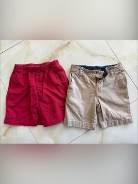 Talbots Kids Red and Khaki Shorts Pair